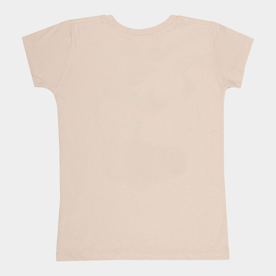 Girls Short Sleeve T-Shirt, Beige, large image number null
