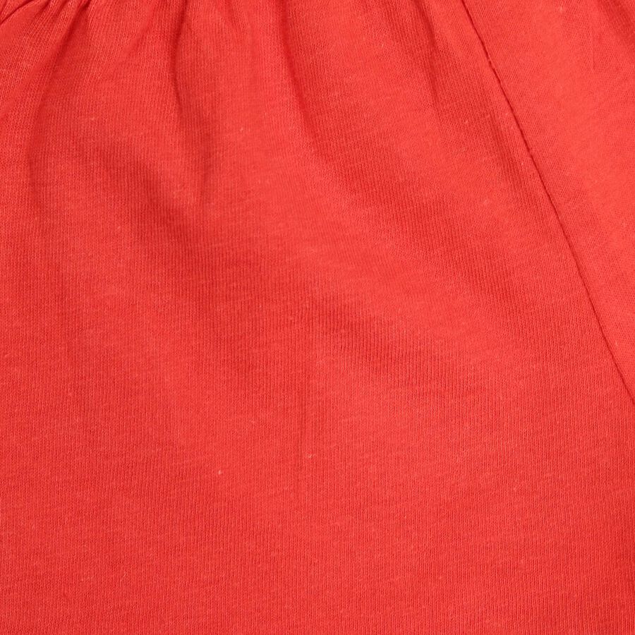 Infants Cotton Printed Shorts Set, Red, large image number null