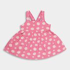 Infants' Bright Pink Daisy Print Sleeveless Cotton Frock, Fuchsia, small