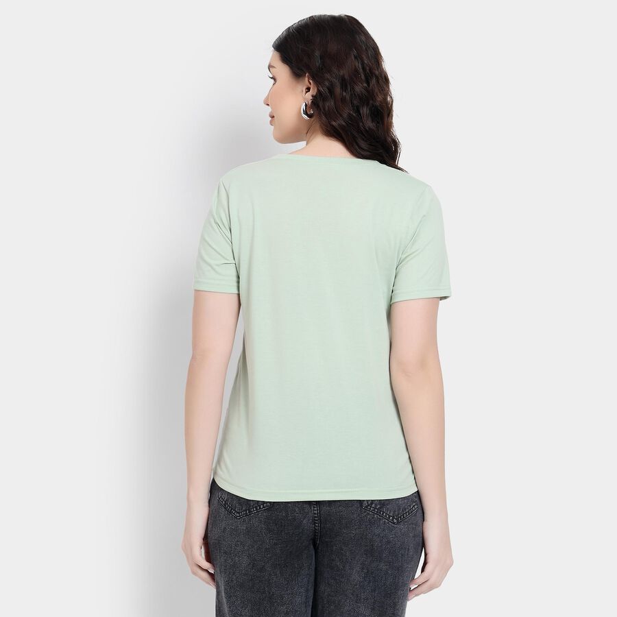 Ladies' Round Neck T-Shirt , हल्का हरा, large