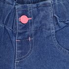 Girls' Stonewashed Blue Regular Fit Embroidered Pull-Up Jeans, Mid Blue, small image number null