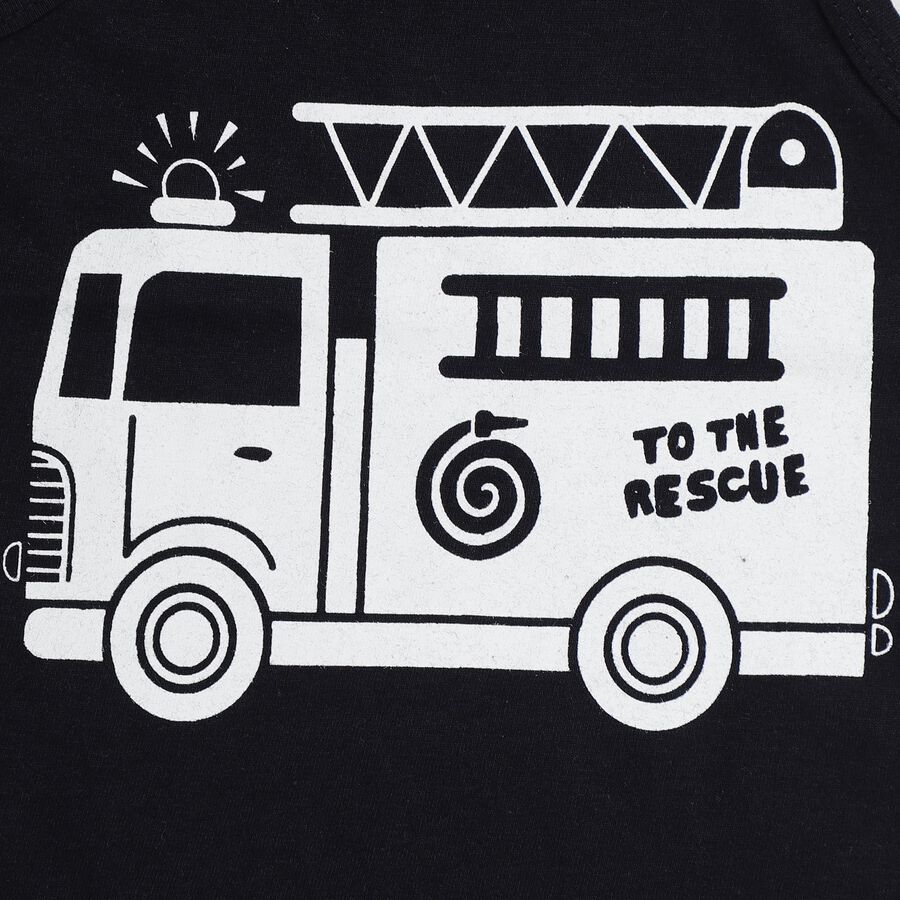 Infant Boys' Navy Blue Cotton Round Neck Casual Vest, Navy Blue, large