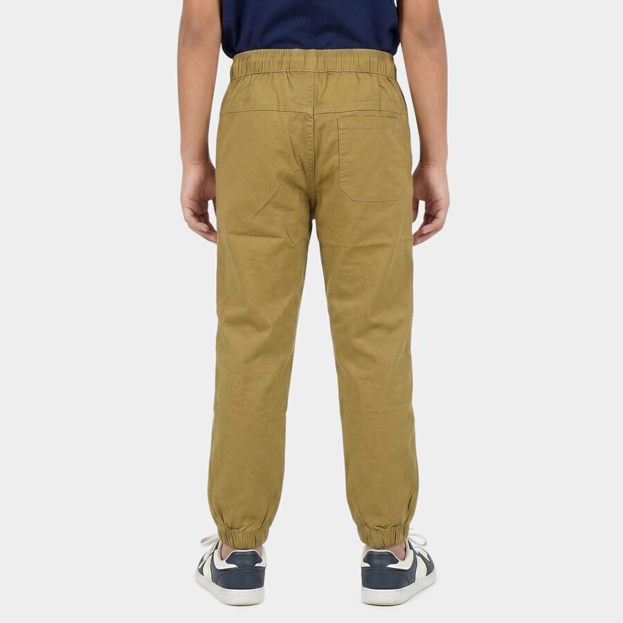 Boys' Khaki Tan Regular Fit Cargo Trousers, खाकी, large