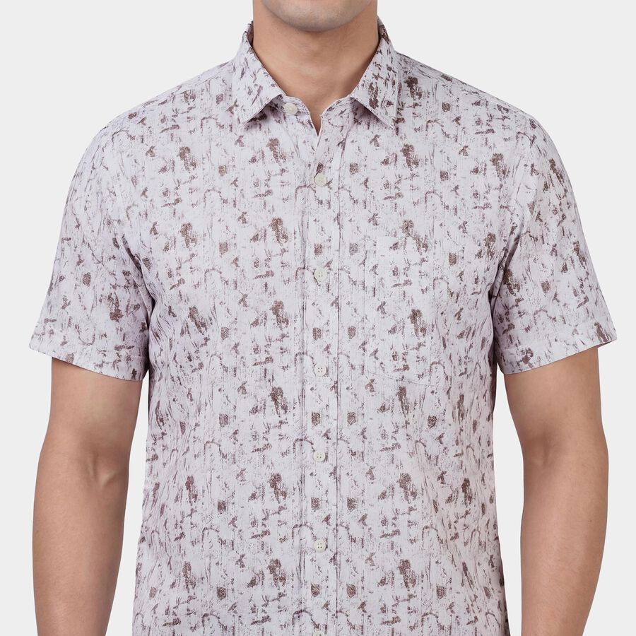 Men's Brown Cotton Classic Collar Checked Casual Shirt, भूरा, large