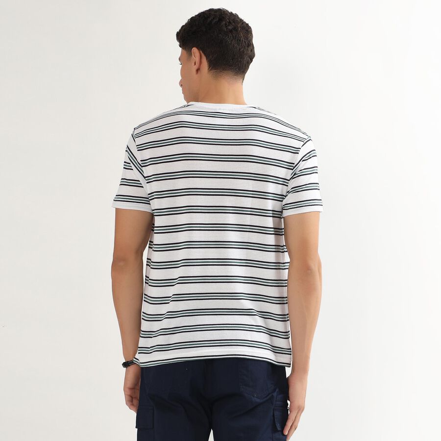 Men's Round Neck Half Sleeves T-Shirt , White, large image number null