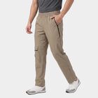 Men's Beige Straight Fit Cargo Track Pants, गहरा पीला, small