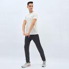 Men's Bright Eggshell White Crew Neck Athleisure T-Shirt, सफ़ेद, small