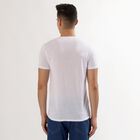 Men's Bright Snow White Round Neck Casual T-Shirt, White, small image number null