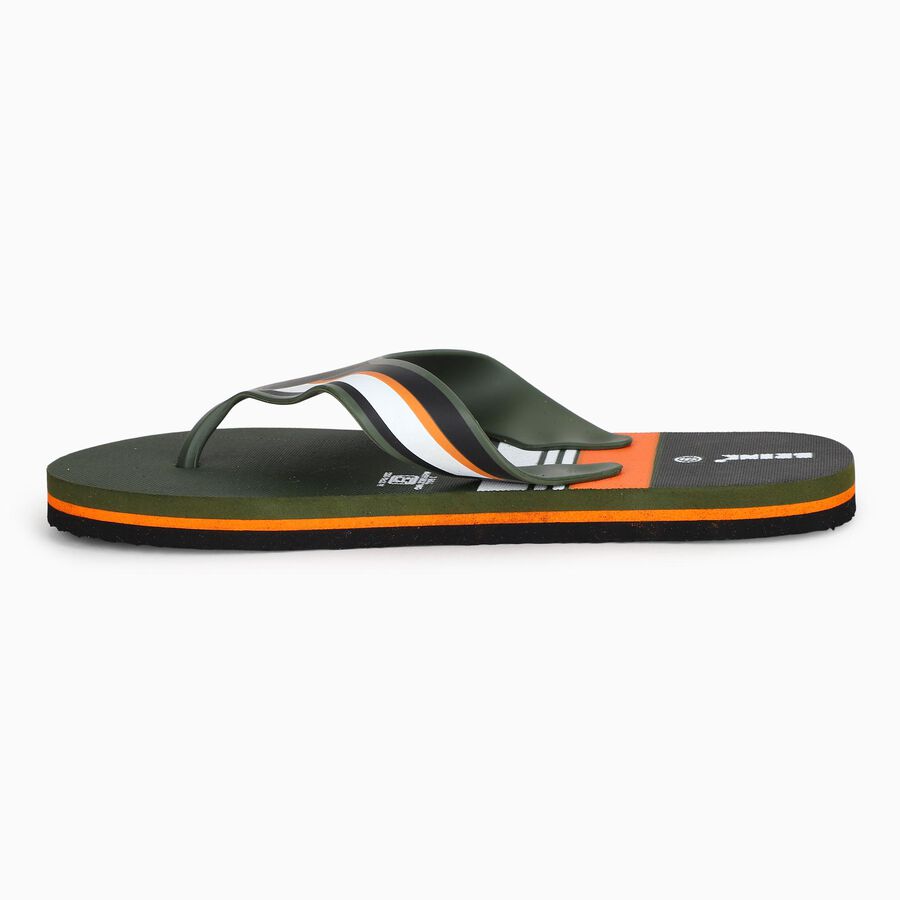 Men Olive Green Flip-Flop Slippers, Olive, large