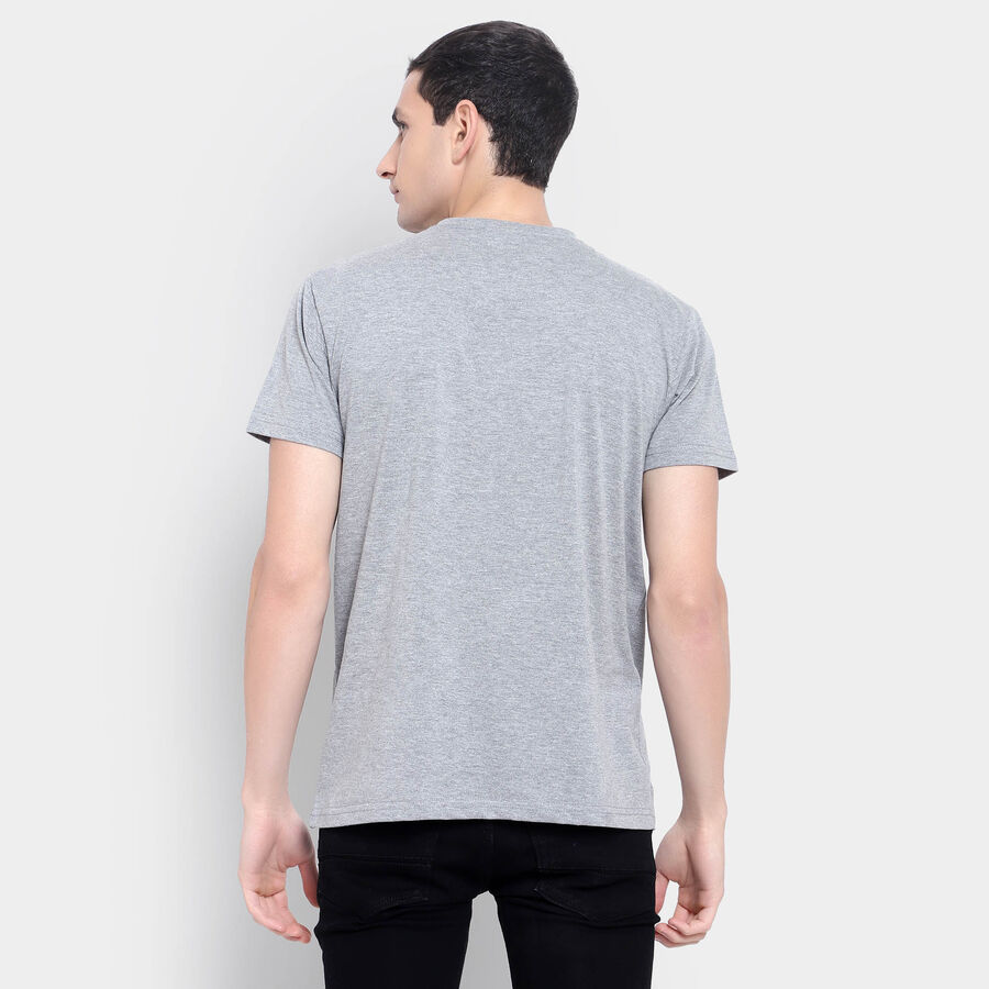 Stripes Henley T-Shirt, मिश्रित मध्यम ग्रे, large image number null
