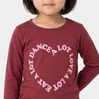 Girls' Purple Round Neck Regular Top, Purple, small