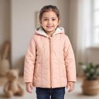Girls' Pink Hooded Puffer Jacket, Light Pink, small