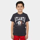 Boys' Half Sleeves T-Shirt, गहरा ग्रे, small