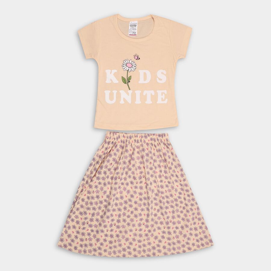 Girl's Top Skirt , Peach, large image number null