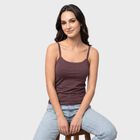 Women's Purple Cotton Scoop Neck Camisole Slip, Purple, small