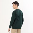 Men's Dark Forest Green Crew Neck Casual Sweatshirt, गहरा हरा, small image number null