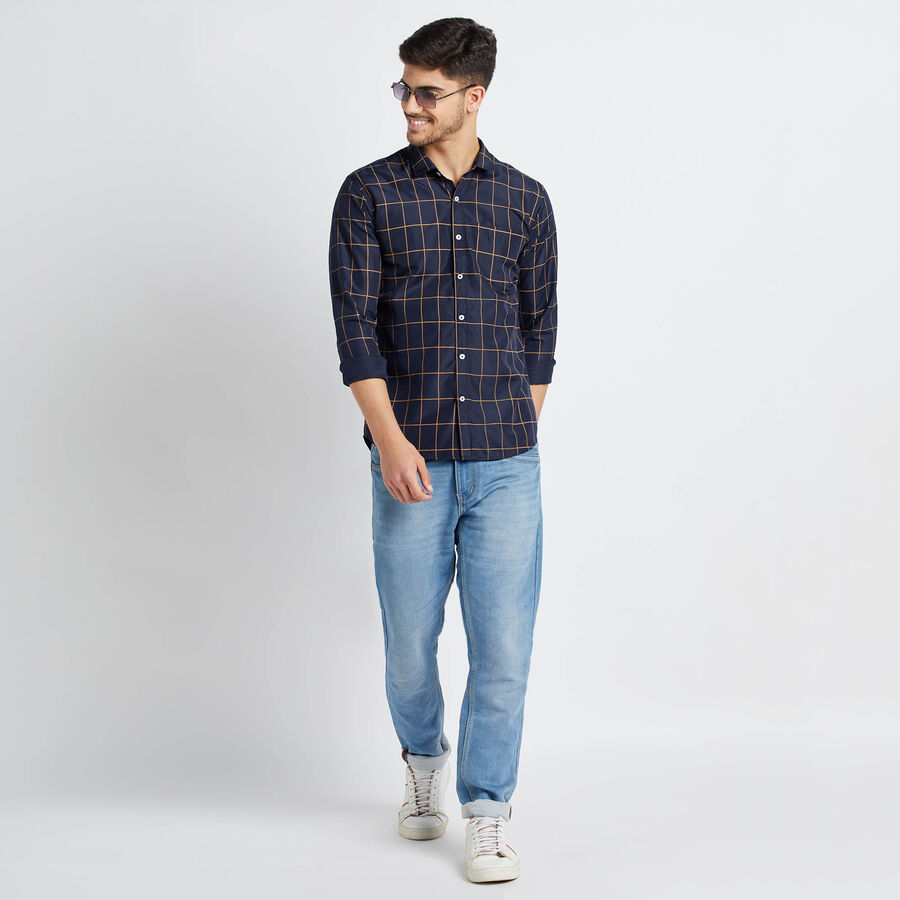 Checks Casual Shirt, नेवी ब्लू, large image number null