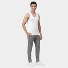 Men's White Cotton Round Neck Classic Vest, सफ़ेद, small
