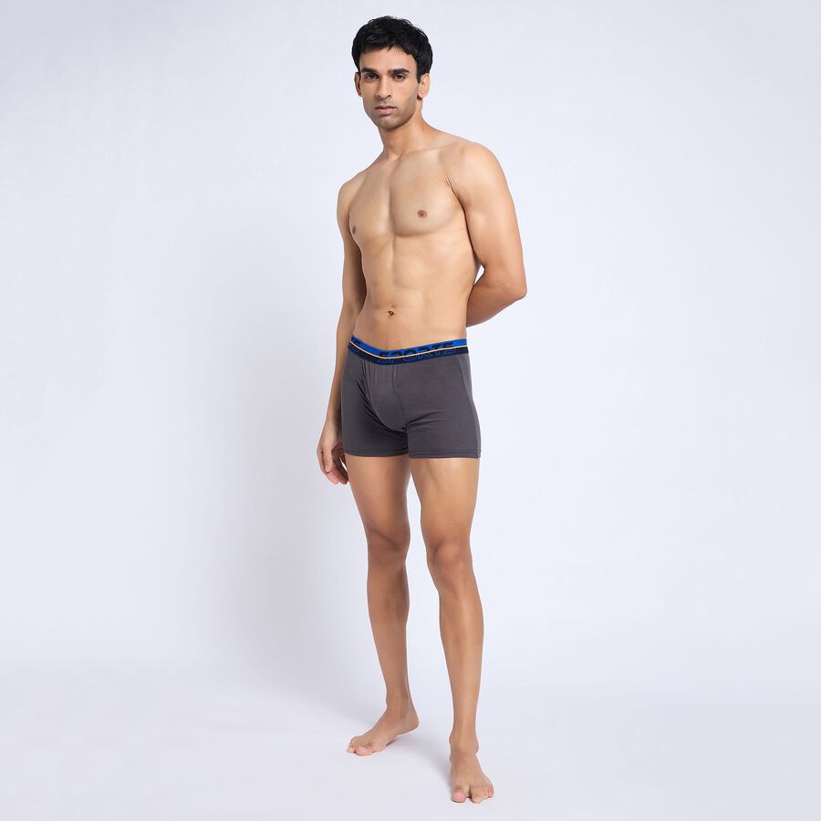 Men's 100% Cotton Trunks, Dark Grey, large
