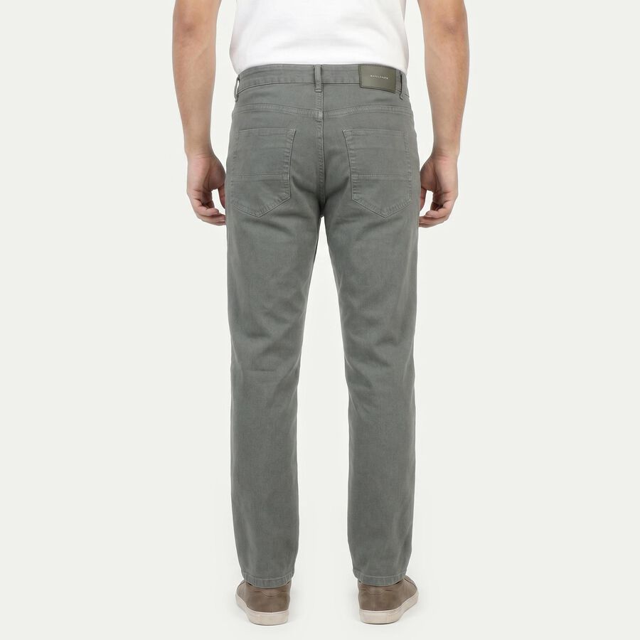 Men's Grey Straight Fit Solid Jeans, Light Grey, large