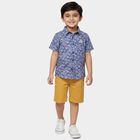 Infants Royal Blue Cotton Half Sleeve Classic Collar Casual Shirt, रॉयल ब्लू, small