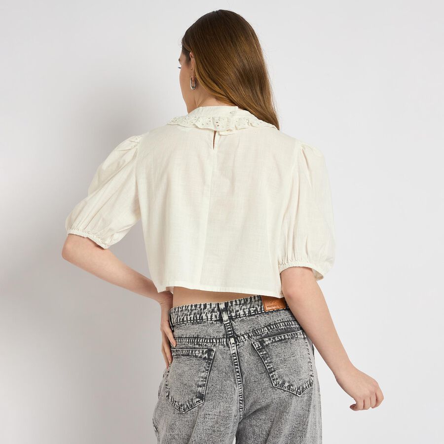 Ladies' 100% Cotton Shirt , White, large