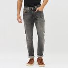 Men's Faded Black Skinny Fit Jeans, Dark Grey, small image number null