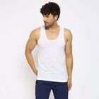 Men's 100% Cotton Vest, White, small