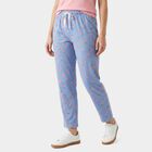 Women's Light Blue Straight Fit Strawberry Printed Drawstring Pyjama, Light Blue, small
