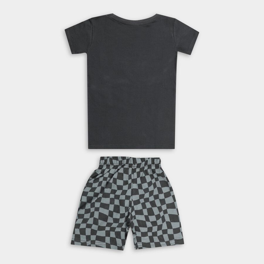 Boys' 100% Cotton Knit Baba Suit, Charcoal, large image number null