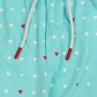 Girls' Aqua Jogger Heart Printed Cotton Blend Pyjama, Aqua, small