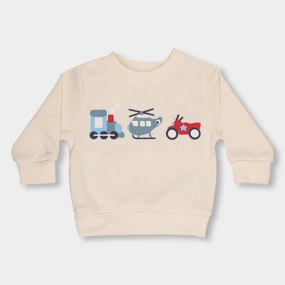 Infants Soft Beige Crew Neck Casual Sweatshirt