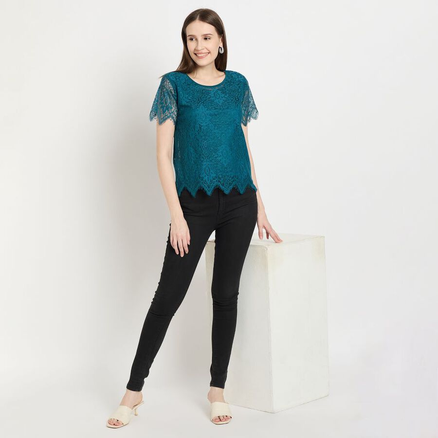 Ladies' Top, Teal Blue, large image number null