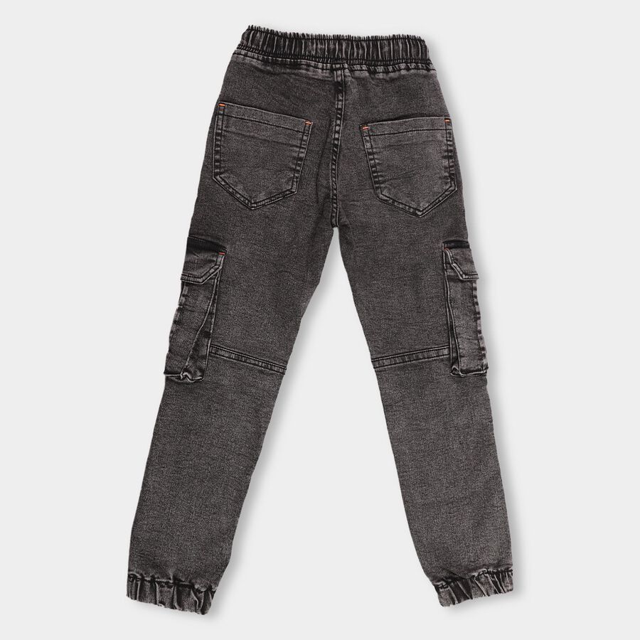 Boys' Cargo Jeans, गहरा ग्रे, large image number null