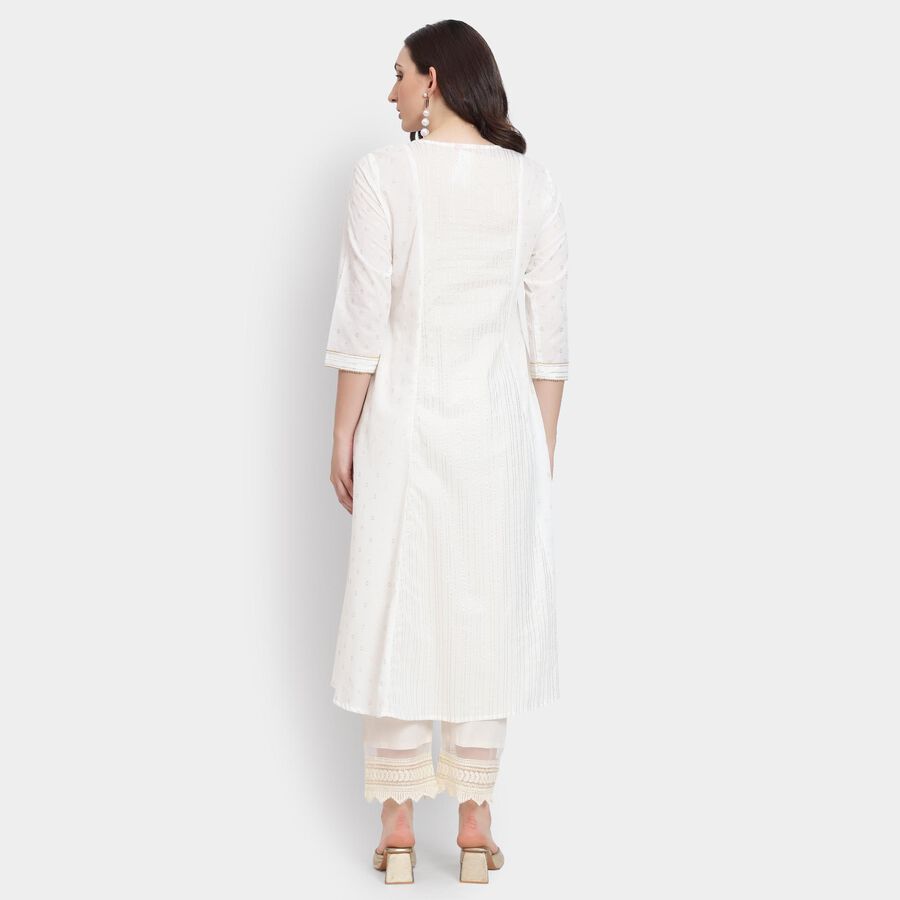 Ladies' 100% Cotton Kurta , ऑफ व्हाइट, large image number null