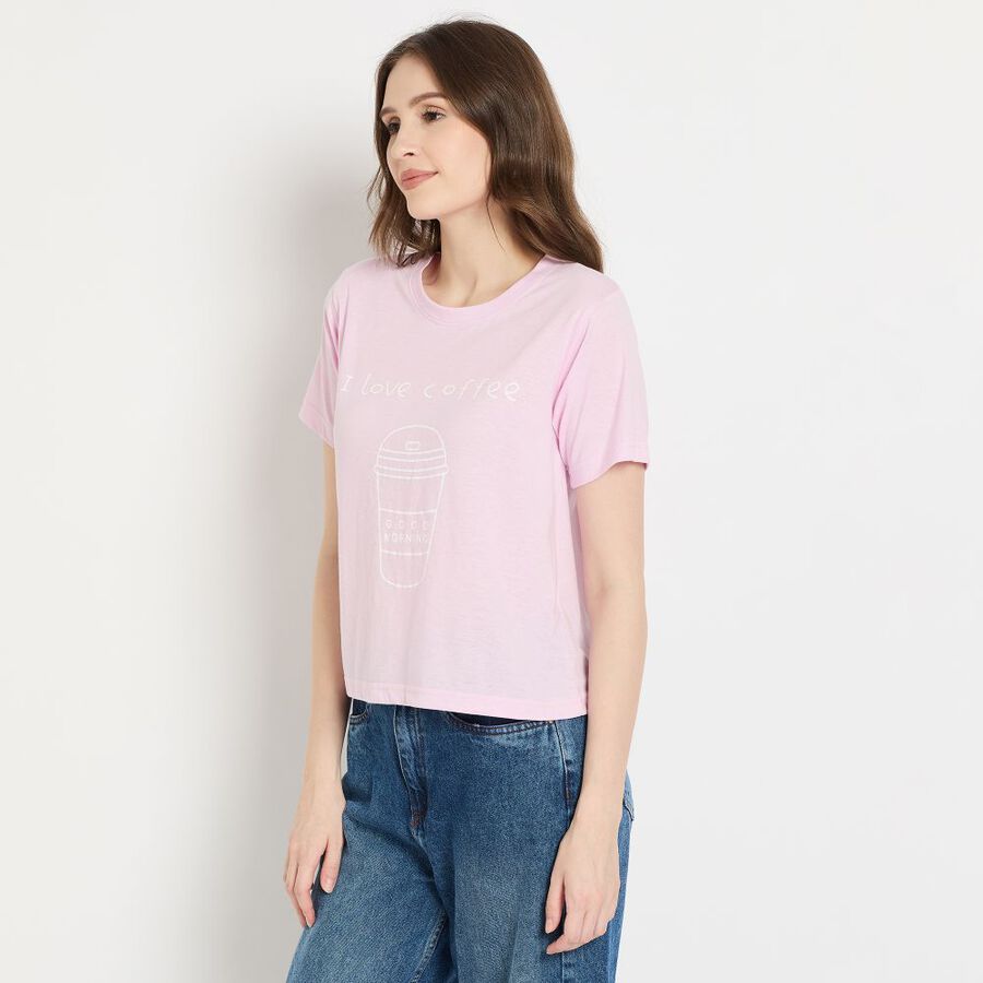 Ladies' Round Neck T-Shirt, लाइलेक, large image number null