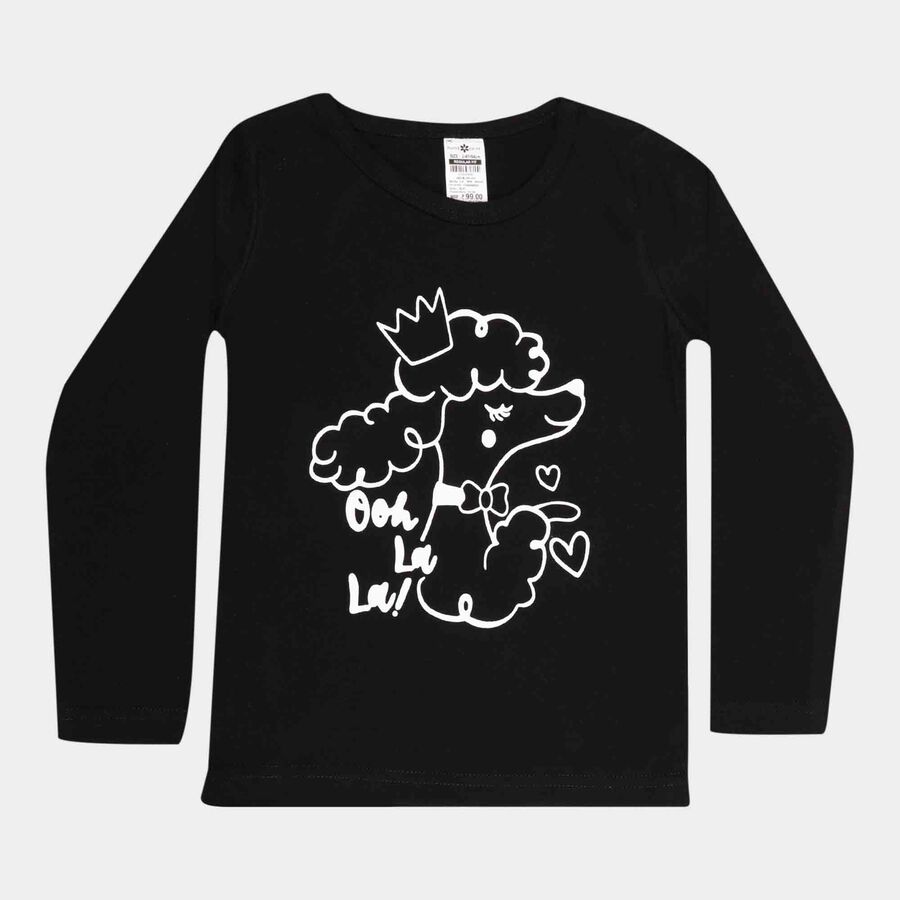 Girls Solid Top, Black, large image number null