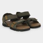 Men Olive Green Velcro Strap Strappy Sandals, Olive, small