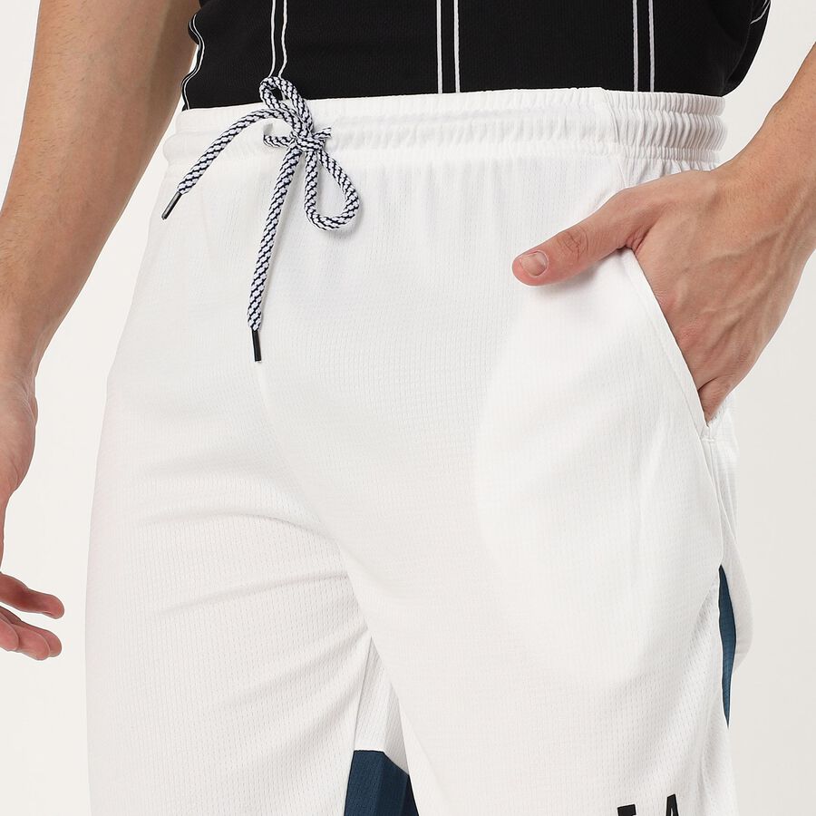 Men's Bright White Regular Fit Active Bermuda Shorts, White, large image number null