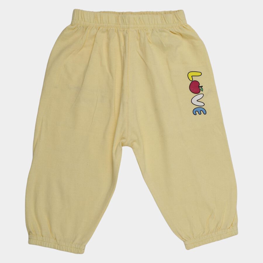 Infants' Yellow Regular Fit Graphic Printed Pyjama, पीला, large
