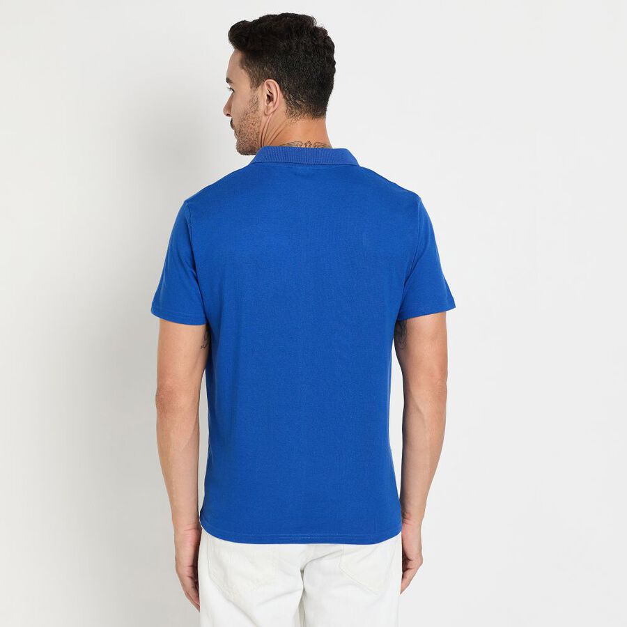 Men's Collared Half Sleeves T-Shirt, रॉयल ब्लू, large image number null