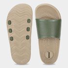 Men's Olive Green Slip-On Slide Sandals, ओलिव, small