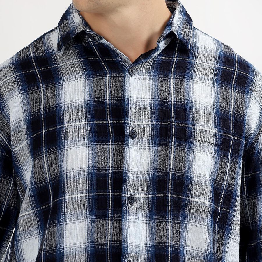 Men's Deep Midnight Navy Blue Classic Casual Shirt, नेवी ब्लू, large image number null