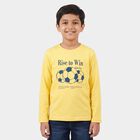 Boys Yellow Round Neck Regular Boys T-Shirt, पीला, small