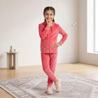 Girls Pink Hooded Neck Lounge Hipster Set, Fuchsia, small
