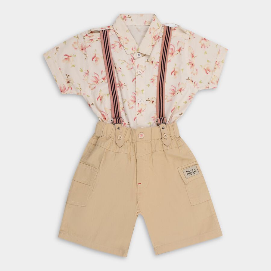 Boys'100% Cotton Woven Baba Suit, Off White, large image number null