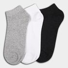 Men's Light Gray and White and Charcoal Black Ankle Socks, मिश्रित हल्का ग्रे, small image number null