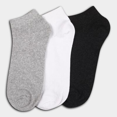 Men's Light Gray and White and Charcoal Black Ankle Socks
