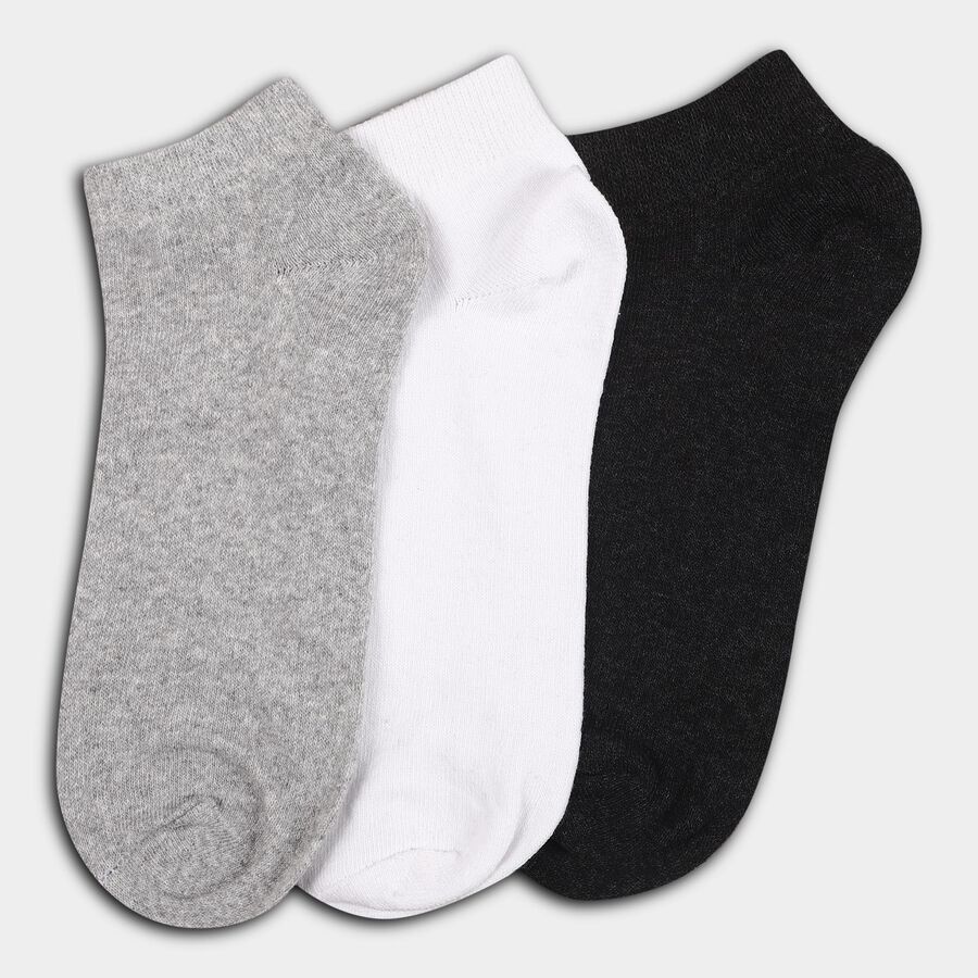 Men's Light Gray and White and Charcoal Black Ankle Socks, मिश्रित हल्का ग्रे, large image number null