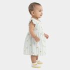 Infants' White and Light Green Lemon Print Ruffle Sleeve Cotton Frock, Light Green, small
